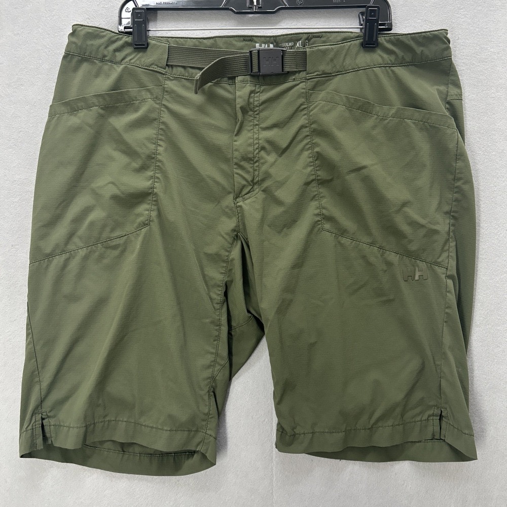 Helly Hansen Mens HH Quick Dry Shorts Green XL Outdoor Hiking Gorpcore Belted